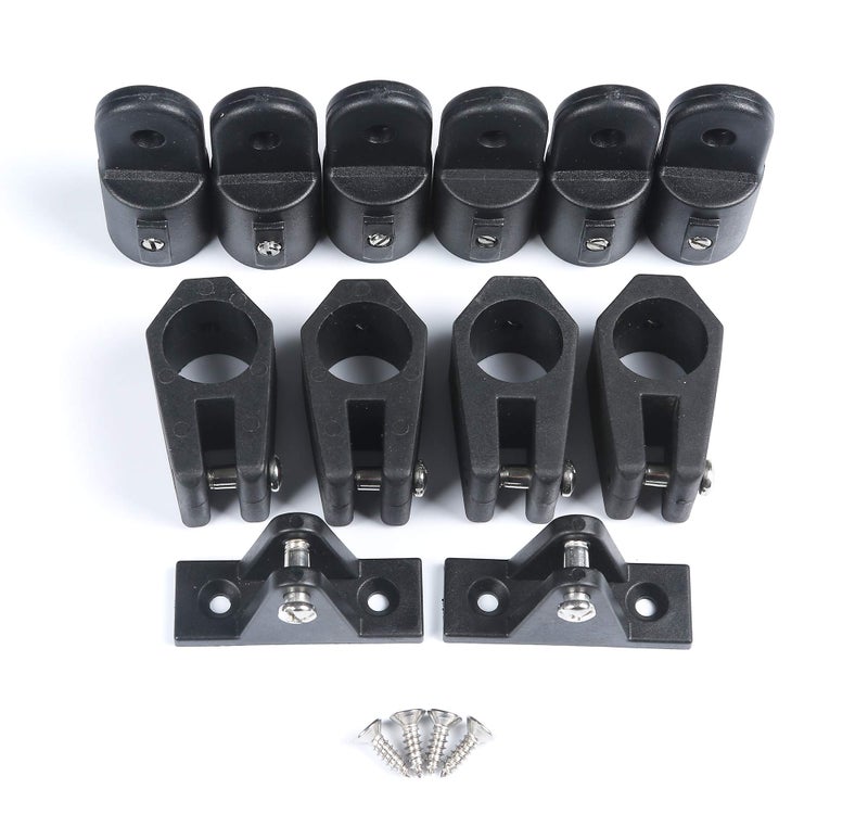 MX Boat Bimini Top Fitting Hardware Set Fit 7/8 inch Tubing,Bimini Eye End Cap,Jaw Slide,Deck Hinge Bimini Top Hardware 12PCS - Image 2